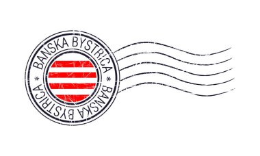 Banska Bystrica şehir grunge posta lastik damga