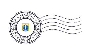 Jakarta şehir grunge posta pulu