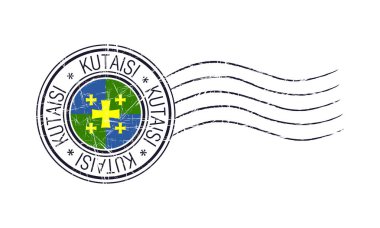 Kutaisi şehir grunge posta kauçuk damga