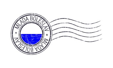 Mlada Boleslav şehir grunge posta lastik damga