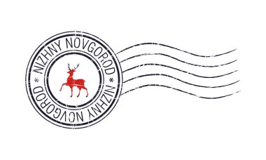 Nizhny Novgorod şehir grunge posta kauçuk damga