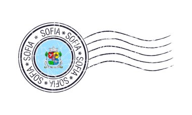 Sofya şehir grunge posta lastik damgası