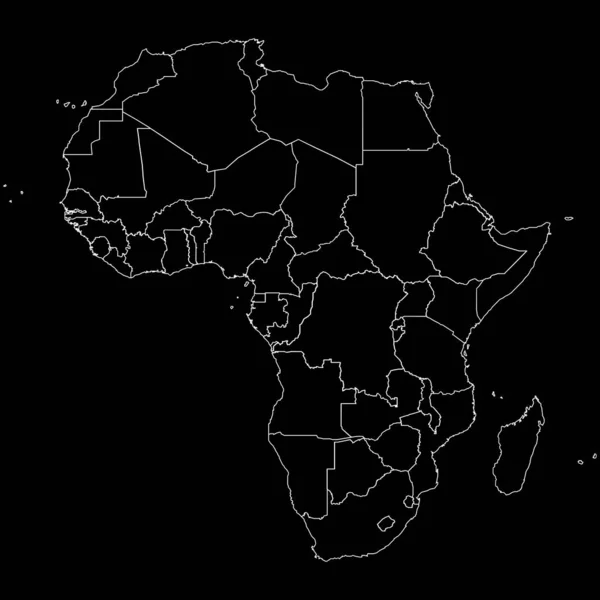Delinear mapa África — Vetor de Stock