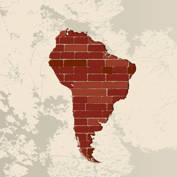 Amérique du Sud carte murale — Image vectorielle