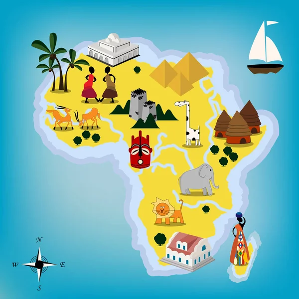 Африка карта — стоковий вектор