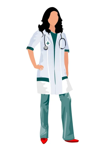 Médico femenino — Vector de stock