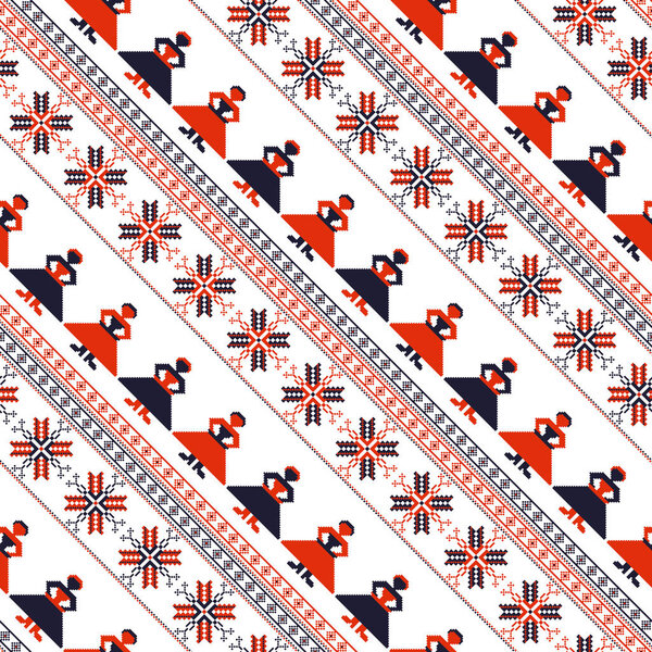 Бесшовный традиционный румынский узор 6
