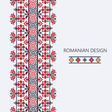 Romanian vertical border 5 clipart