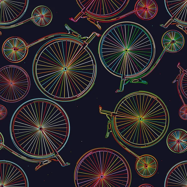 Patrón sin costura bicicleta Vintage — Archivo Imágenes Vectoriales