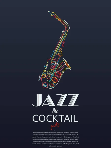 Cartaz de jazz e coquetel — Vetor de Stock