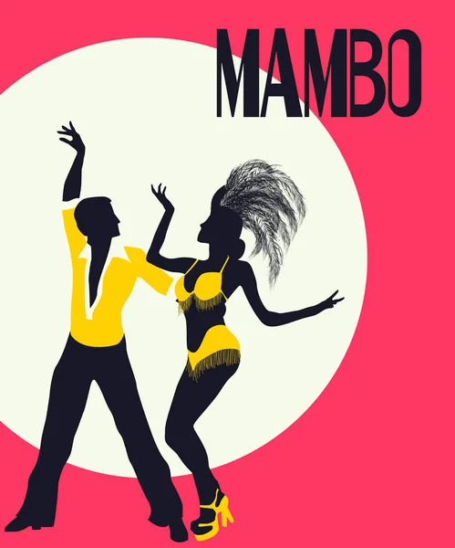 Cartão de dançarinos Mambo — Vetor de Stock