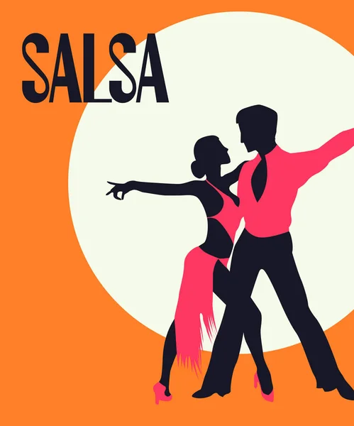 Κάρτα χορευτές σάλσα — Διανυσματικό Αρχείο