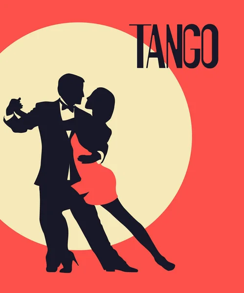 Tango dançarinos cartão — Vetor de Stock