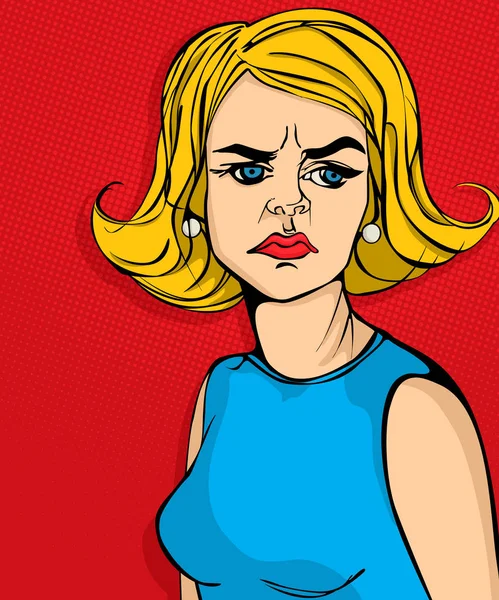 Pop Art Angry blonde — Stockvector