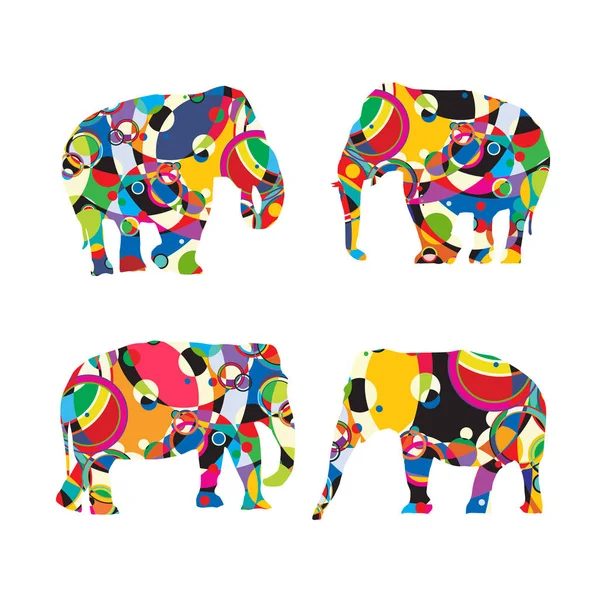 Éléphants stylisés — Image vectorielle