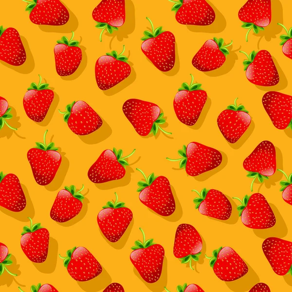 Modèle de fraises sans couture — Image vectorielle