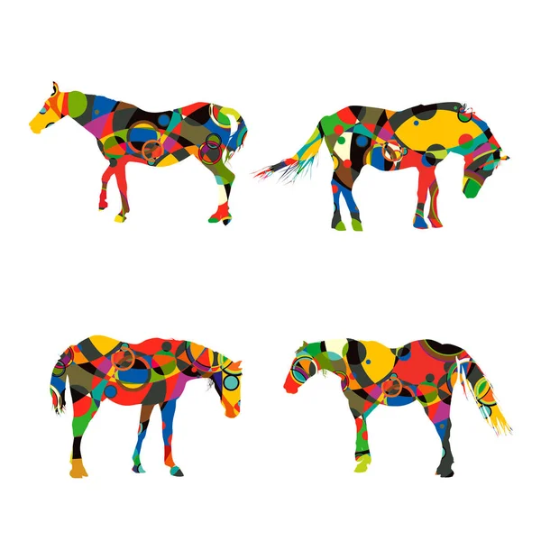 Cavalos estilizados —  Vetores de Stock