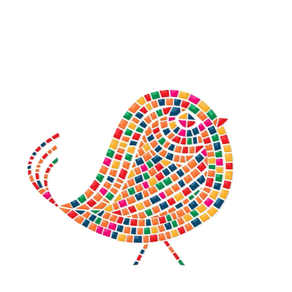 Mosaik-Vogel-Symbol — Stockvektor