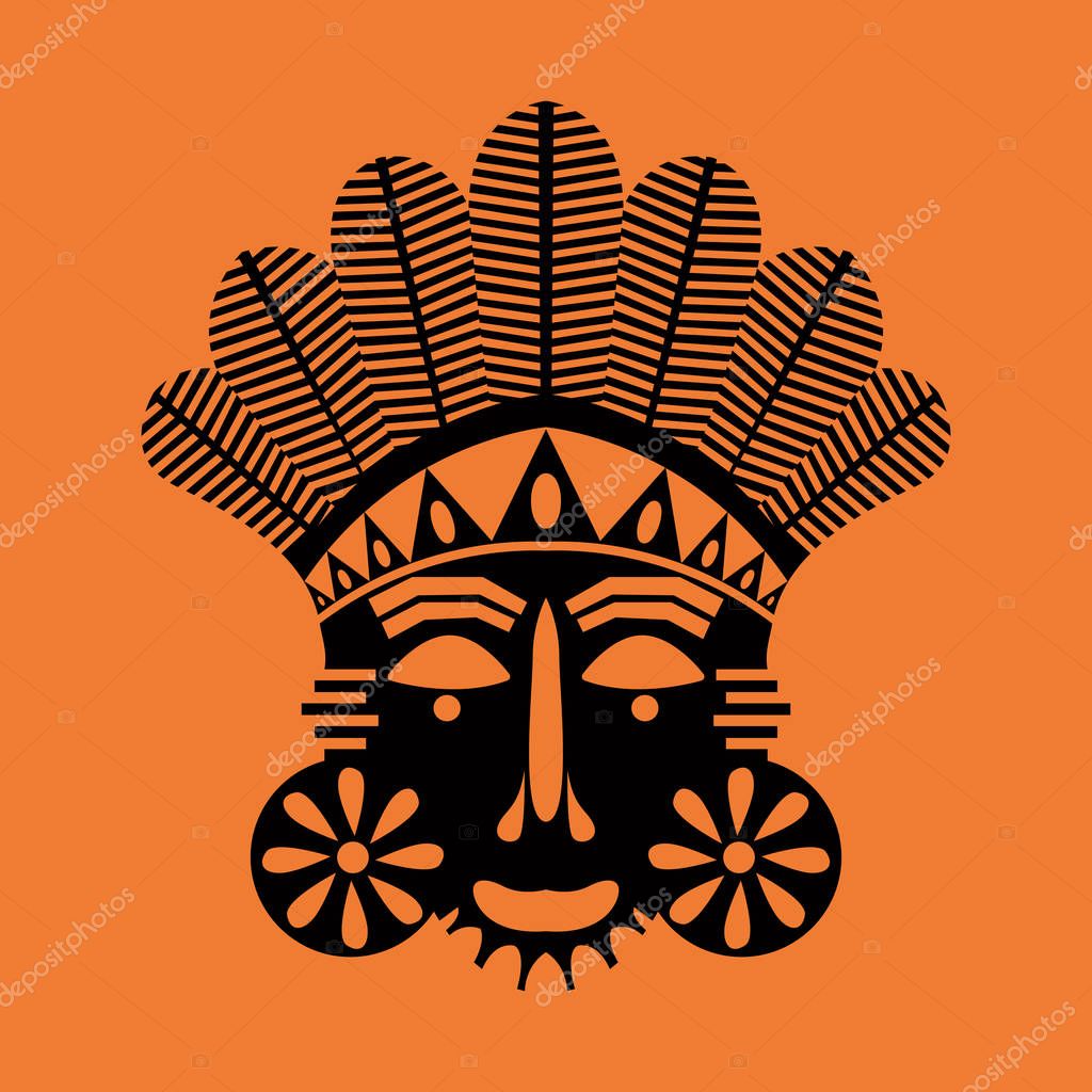 Tribal mask design, abstract art