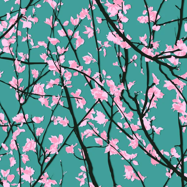 봄 패턴 원활한 나무 — 스톡 벡터