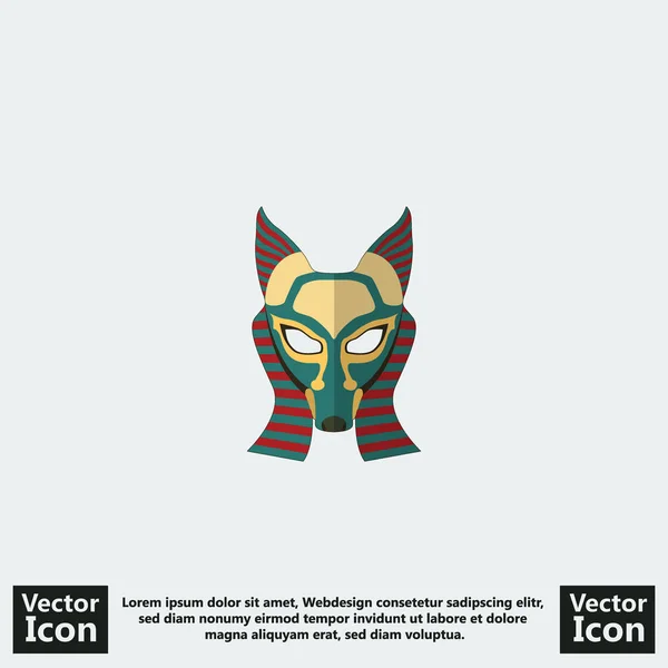 Icono Estilo Plano Con Símbolo Máscara Tribal — Vector de stock