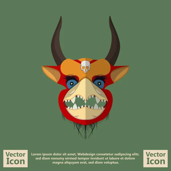 Máscara tribal símbolo 9 — Vector de stock