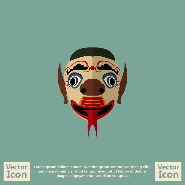 Icono de máscara de estilo plano 2 — Vector de stock