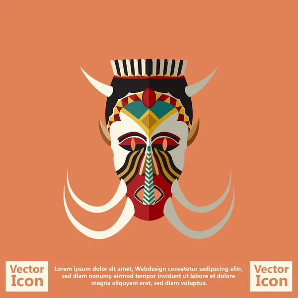 Masque tribal plat 2 — Image vectorielle
