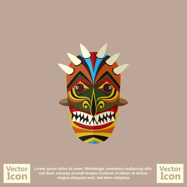 Máscara tribal de estilo plano 3 — Vetor de Stock