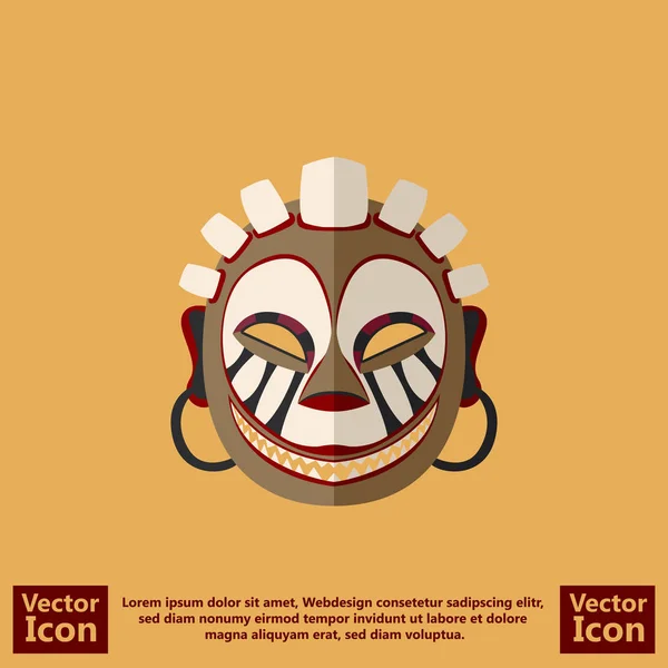 Máscara tribal de estilo plano 6 — Vector de stock