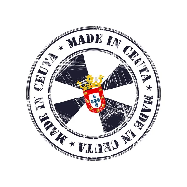 Fabriqué en caoutchouc Ceuta timbre — Image vectorielle