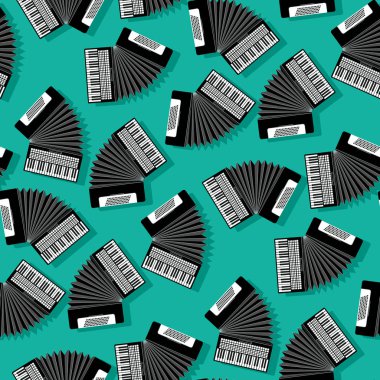 Akordeon aleti dikişsiz desen