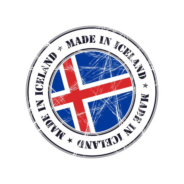 Feito na Islândia selo de borracha —  Vetores de Stock