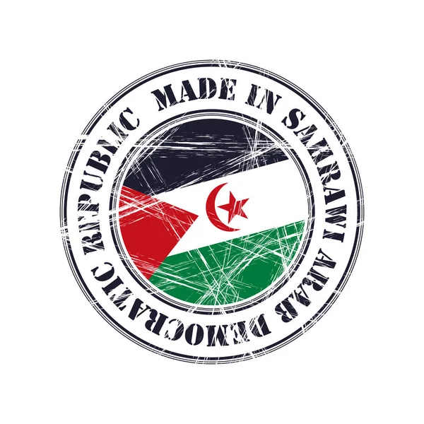 Made in Sahrawi Arabische Demokratische Republik Gummistempel — Stockvektor