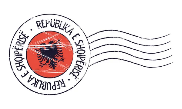 Albania grunge francobollo postale — Vettoriale Stock