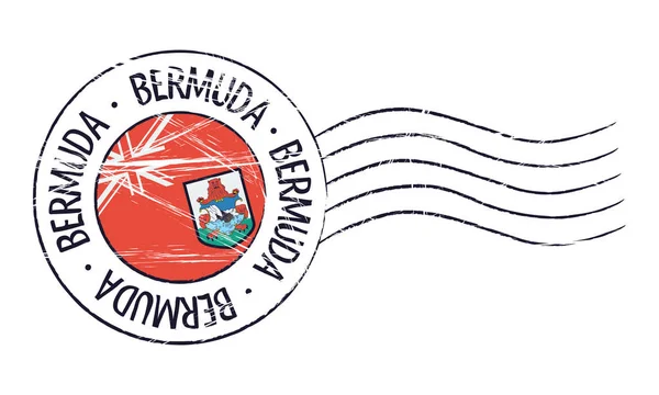 Bermuda Grunge Postmarke — Stockvektor