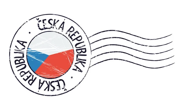 République tchèque timbre postal grunge — Image vectorielle