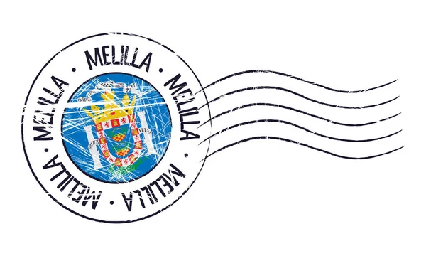 Melilla Grunge Postmarke — Stockvektor