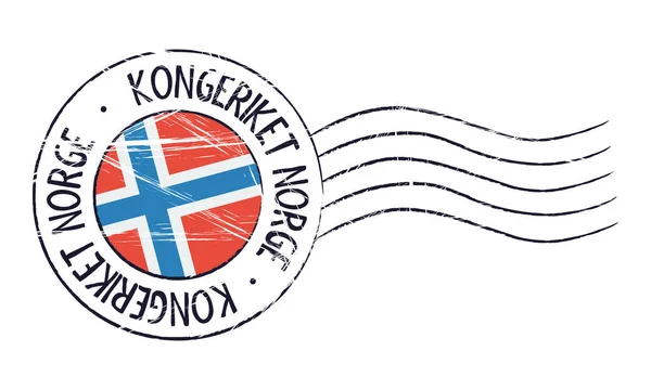 Noruega grunge selo postal —  Vetores de Stock