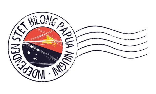 Papua Yeni Gine grunge posta pulu — Stok Vektör