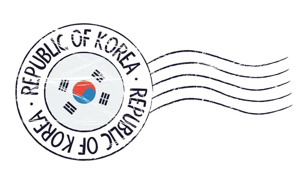 Coreia do Sul grunge selo postal —  Vetores de Stock