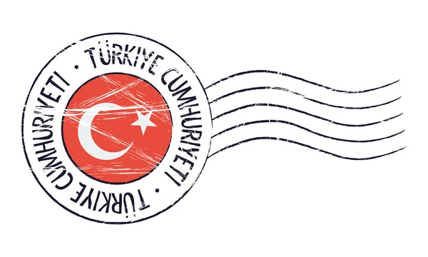 Türkiye grunge posta pulu — Stok Vektör