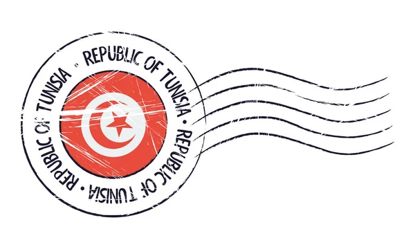 Túnez grunge sello postal — Archivo Imágenes Vectoriales