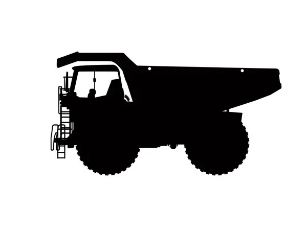 Silhouette del camion pesante — Vettoriale Stock