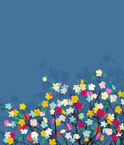 Tarjeta floral feliz — Vector de stock