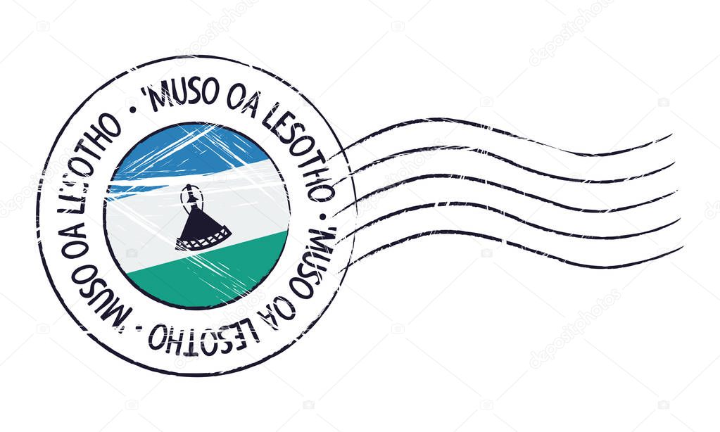 Lesotho grunge postal stamp