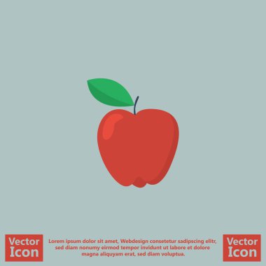 düz stil elma simgesi