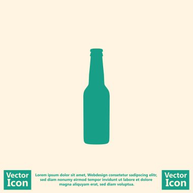 Düz stil bira şişesi simgesi