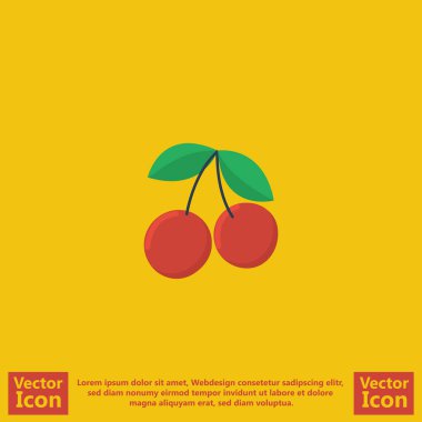 Düz stil kiraz simgesi