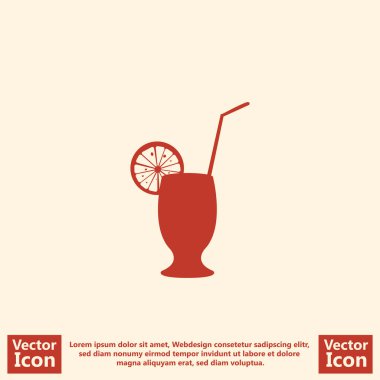Düz stil kokteyl simgesi